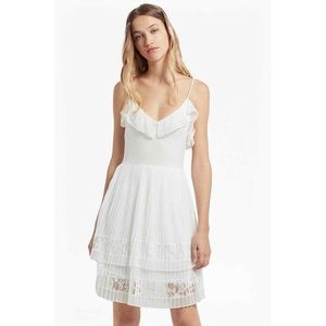 French Connection Adanna Pleated Lace Sleeveless Jersey Dress White Size 4